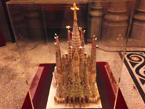 Gaudí's model of the Sagrada Familia, not yet finished.