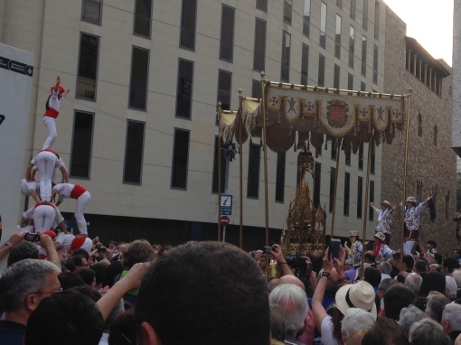 The dancers and Castellers put on their best show as the Blessed Sacrament goes by.